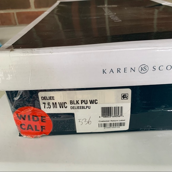 Karen Scott Deliee Black Round-toe Zip-up Block Heel Knee High Boots US 7.5 M WC - Picture 10 of 11